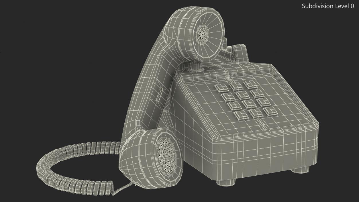 Bittel Antique Retro Telephone Off Hook 3D model