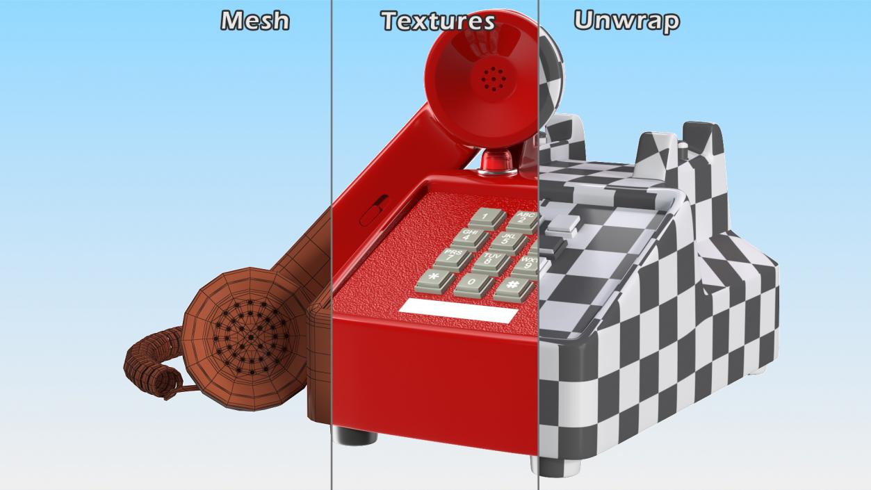 Bittel Antique Retro Telephone Off Hook 3D model