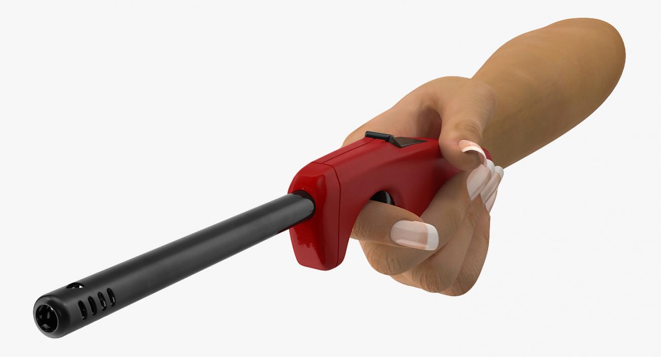 3D Grill Lighter in Hand Rigged model