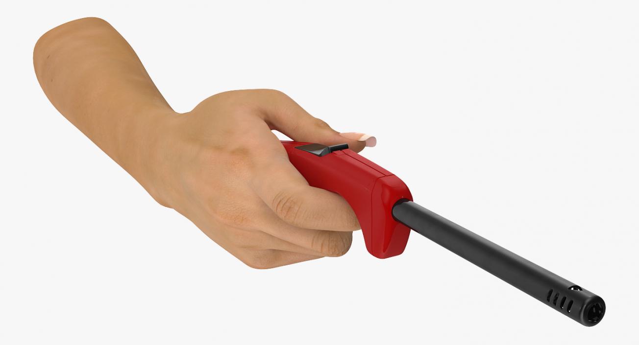 3D Grill Lighter in Hand Rigged model