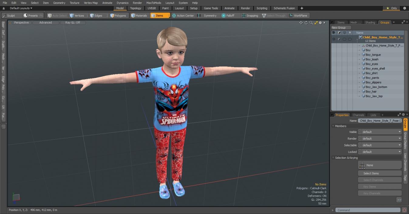 Child Boy Home Style T-Pose 3D