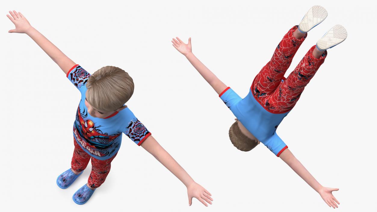 Child Boy Home Style T-Pose 3D