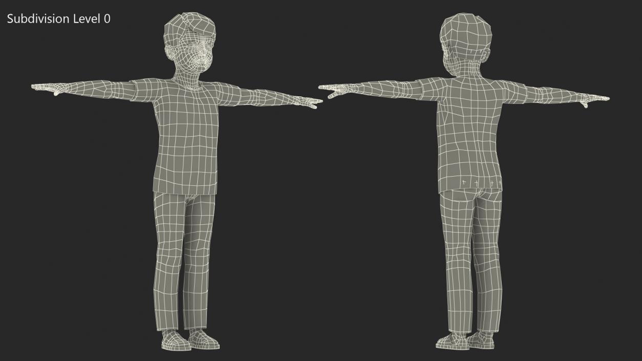 Child Boy Home Style T-Pose 3D