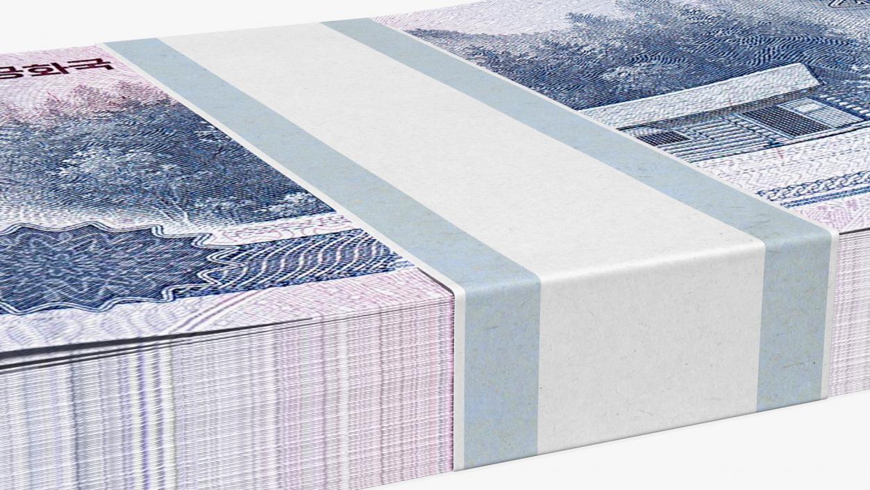 North Korea Banknotes Bundles Collection 5 3D