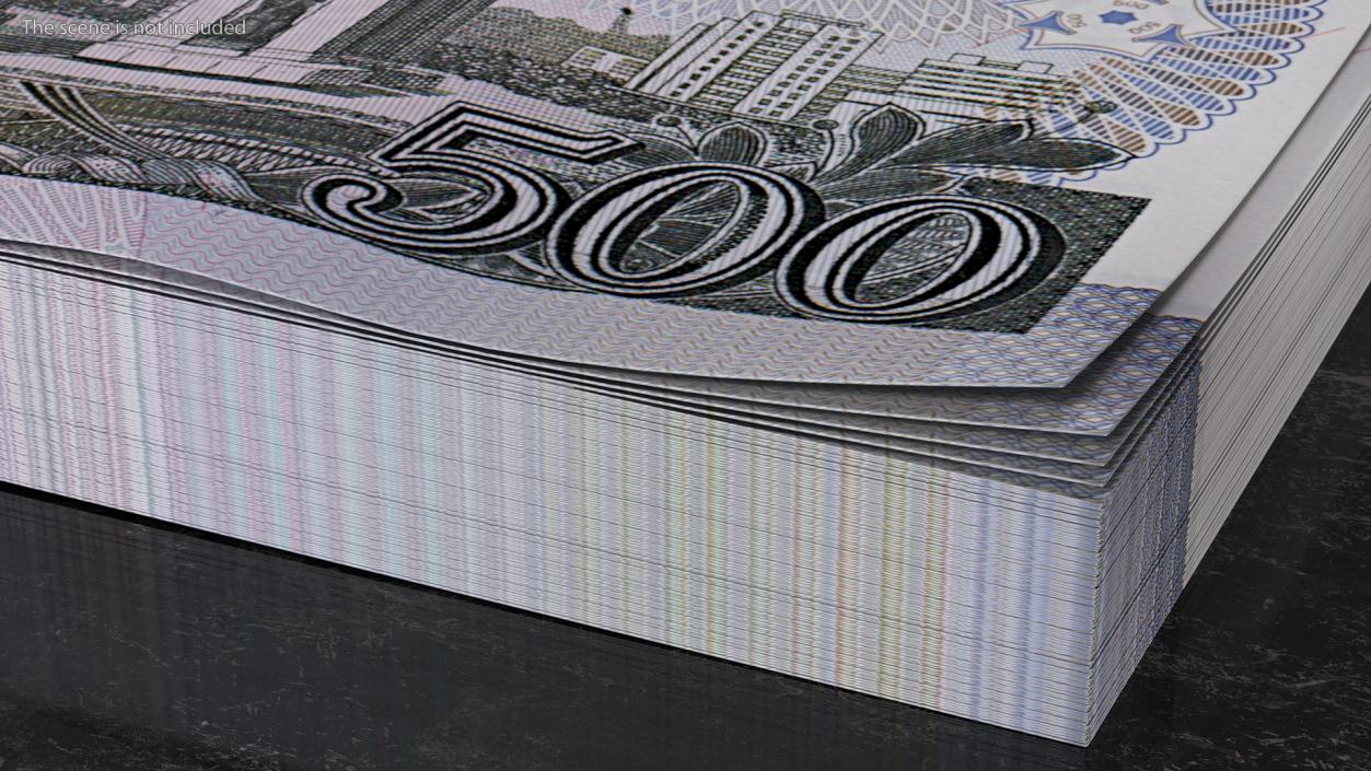 North Korea Banknotes Bundles Collection 5 3D