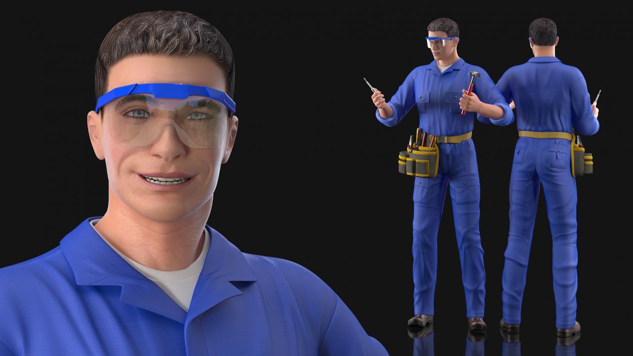 3D Electrician Rigged model