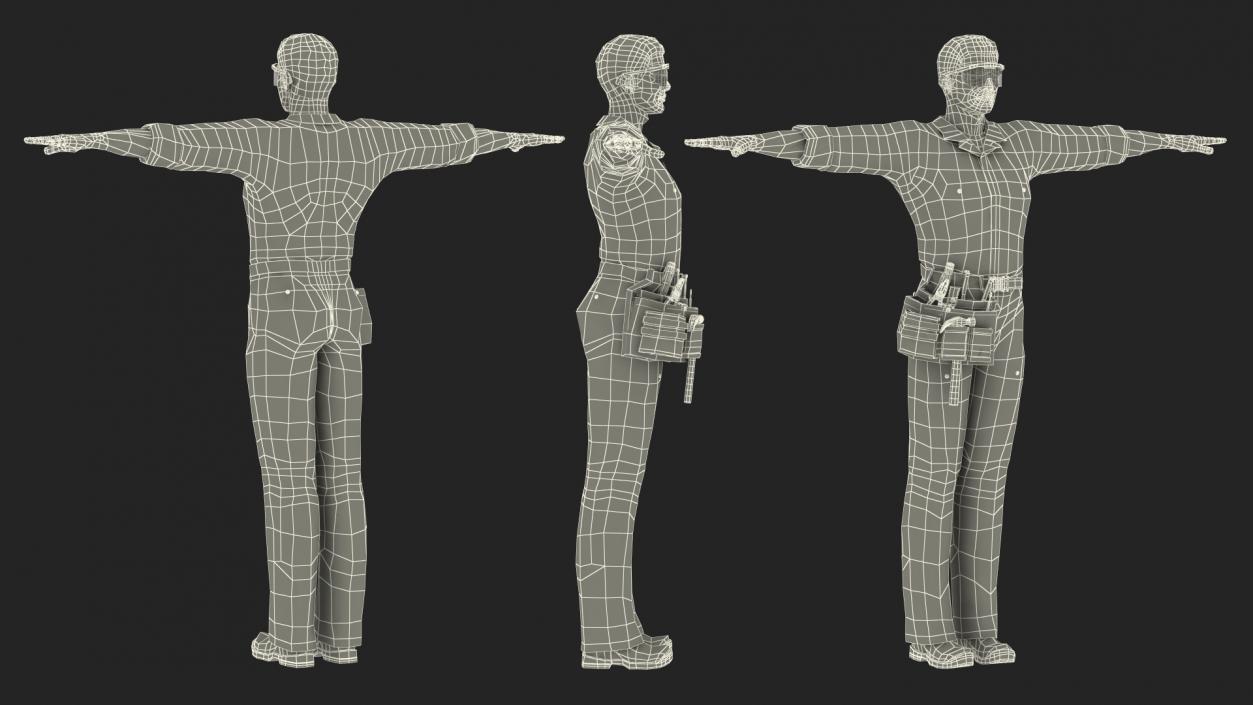 3D Electrician Rigged model