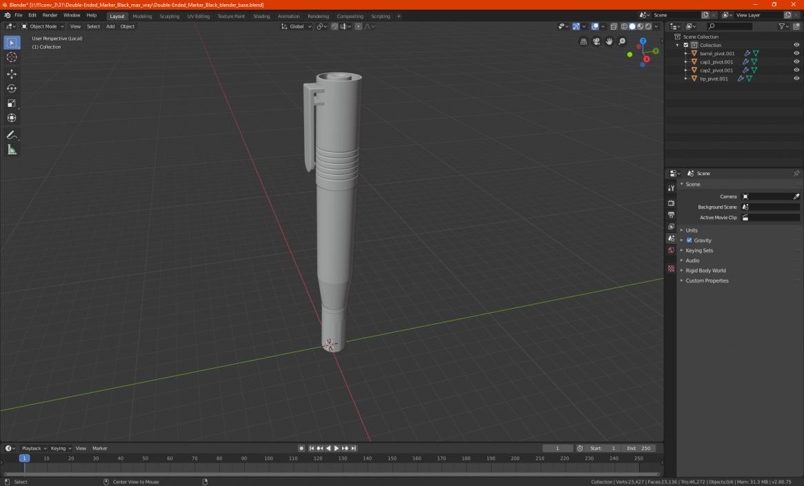 Double-Ended Marker 3D model