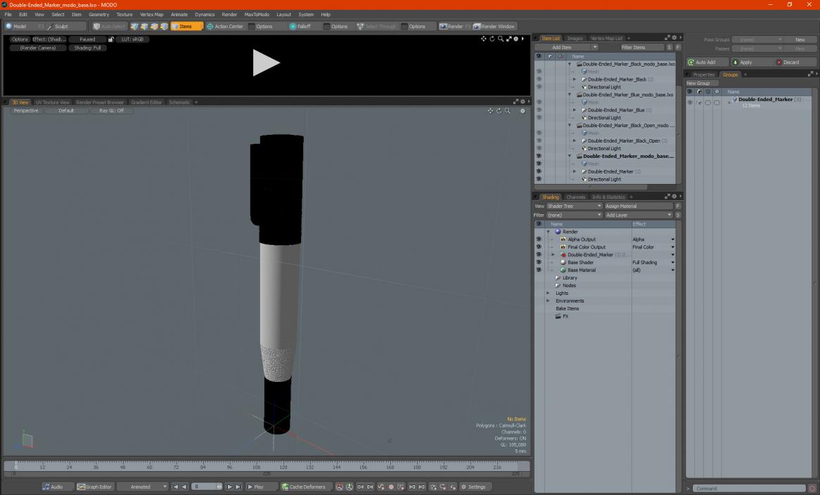 Double-Ended Marker 3D model