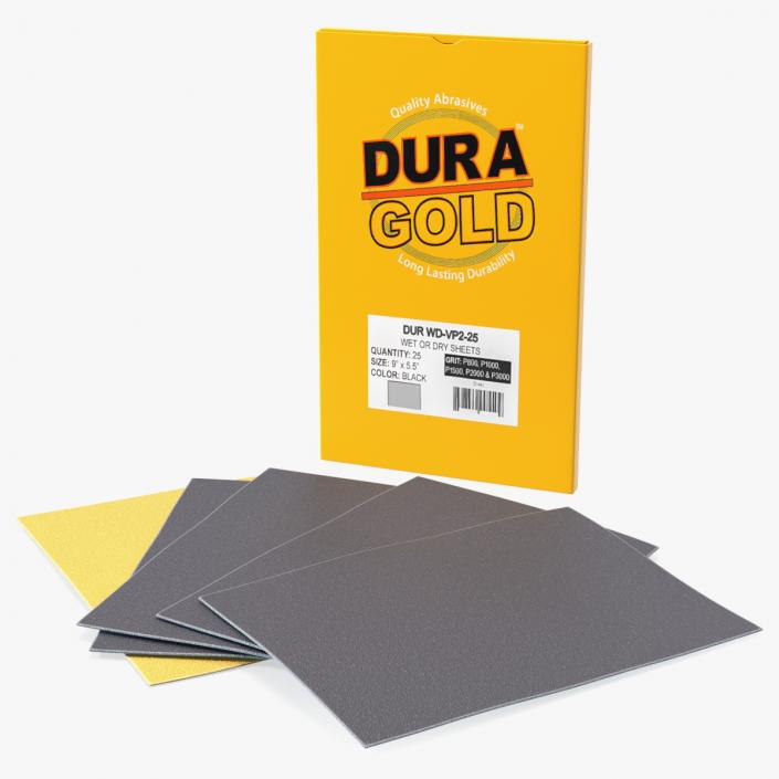 Sandpaper Pack Dura Gold 3D model