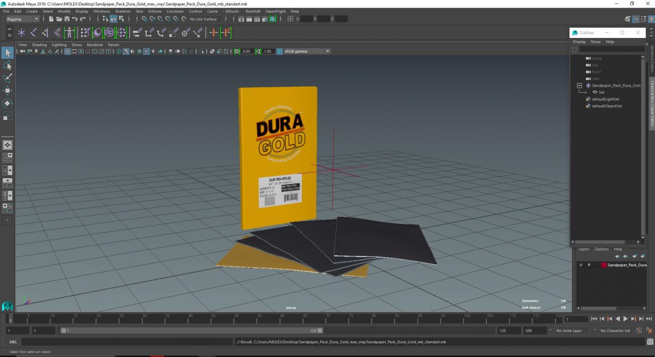 Sandpaper Pack Dura Gold 3D model