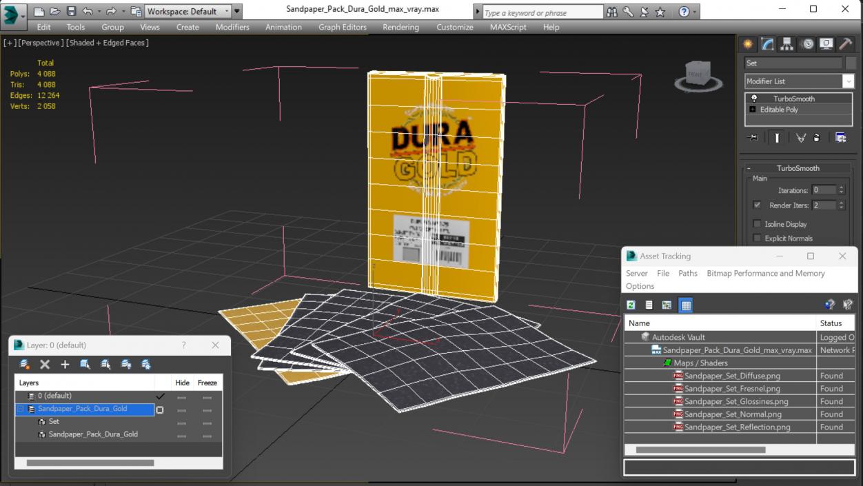 Sandpaper Pack Dura Gold 3D model