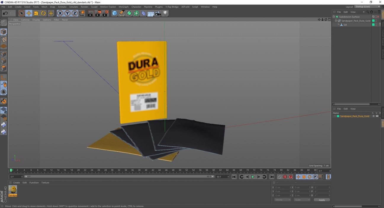 Sandpaper Pack Dura Gold 3D model