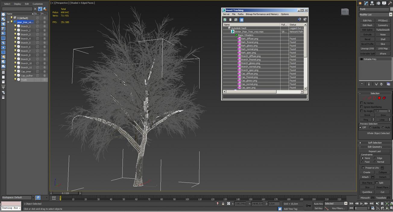 3D Winter Pear Tree