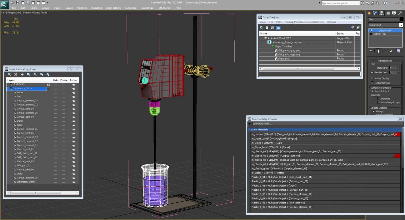 3D Laboratory Stirrer model