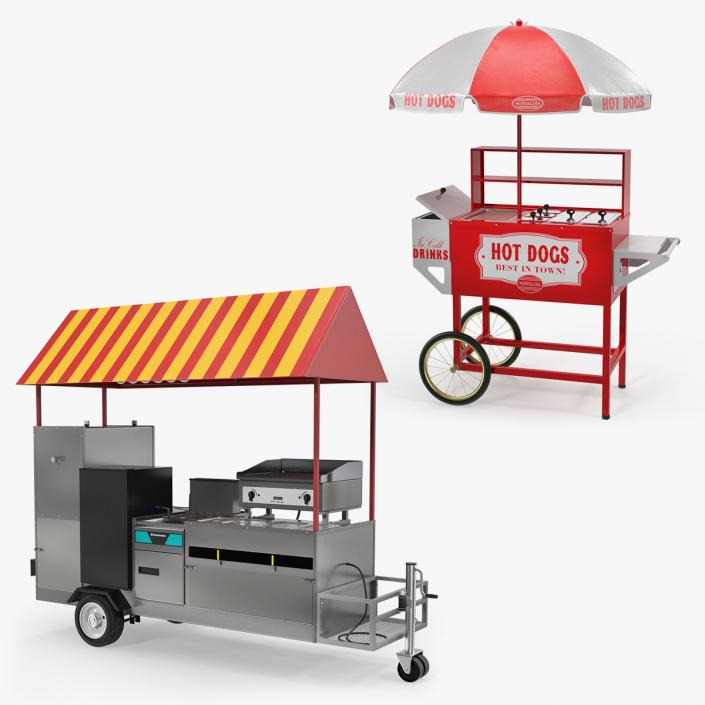 Hot Dog Carts 3D Models Collection 3D model