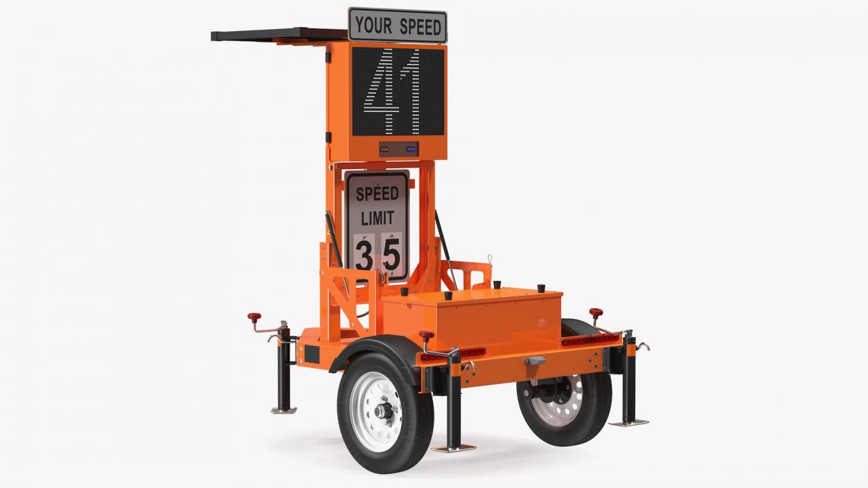 3D Mobile Speed Display Trailer Radar Rigged