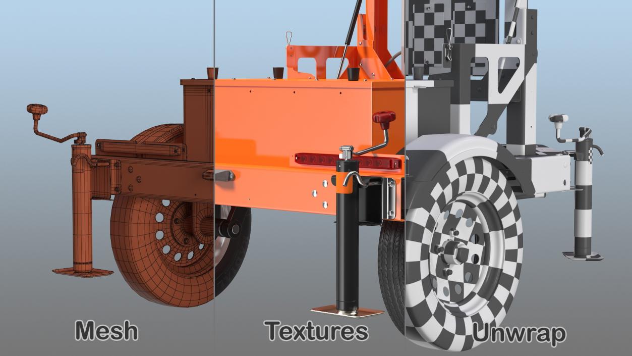 3D Mobile Speed Display Trailer Radar Rigged