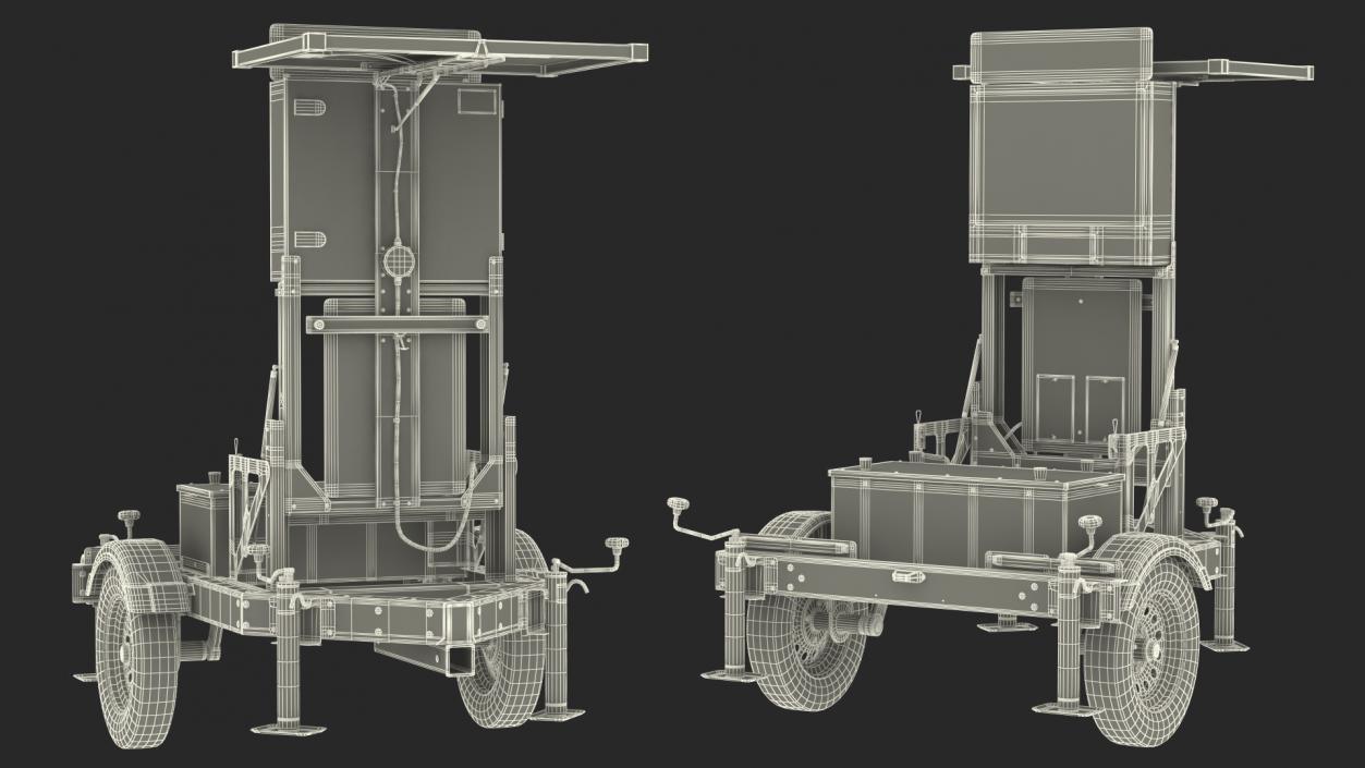 3D Mobile Speed Display Trailer Radar Rigged