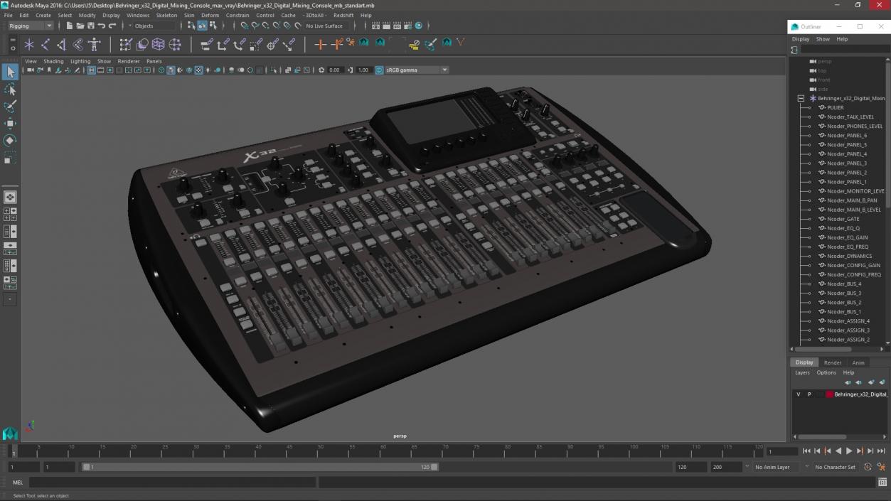 3D Behringer x32 Digital Mixing Console