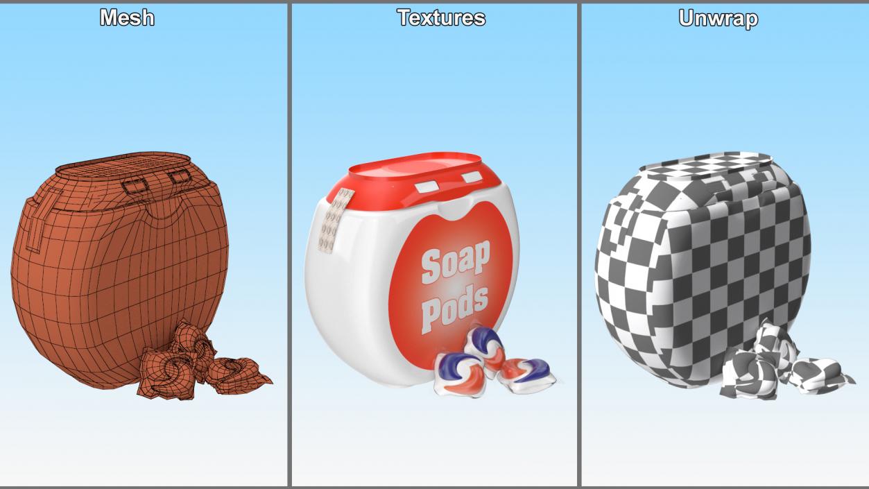 Detergent Soap Pods Pack 3D model