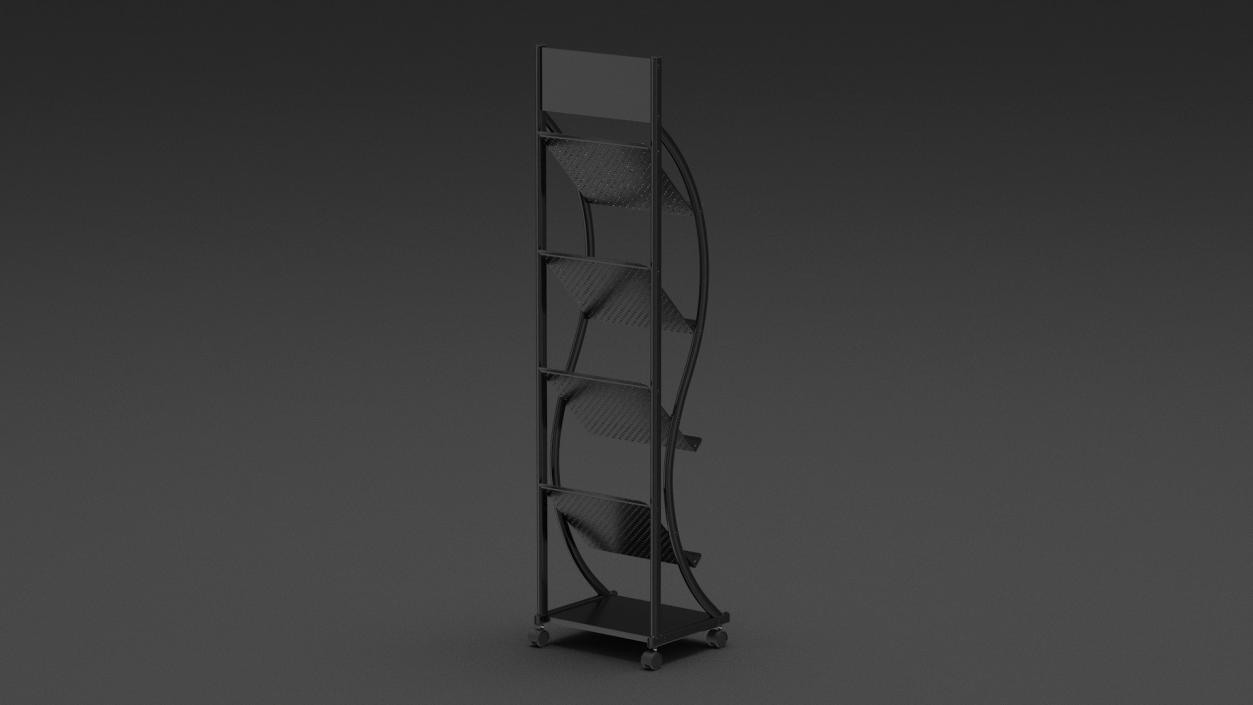 3D Reception with Magazine Rack Mockup Black