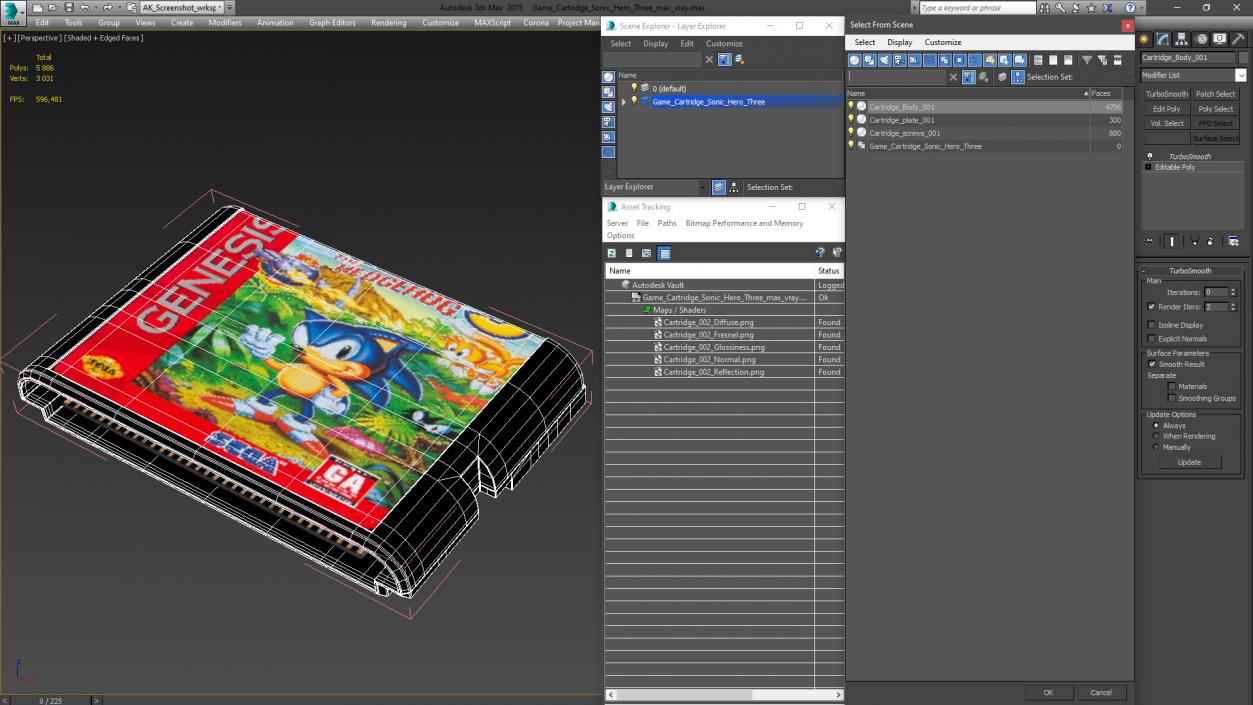 3D Game Cartridge Sonic Hero Three