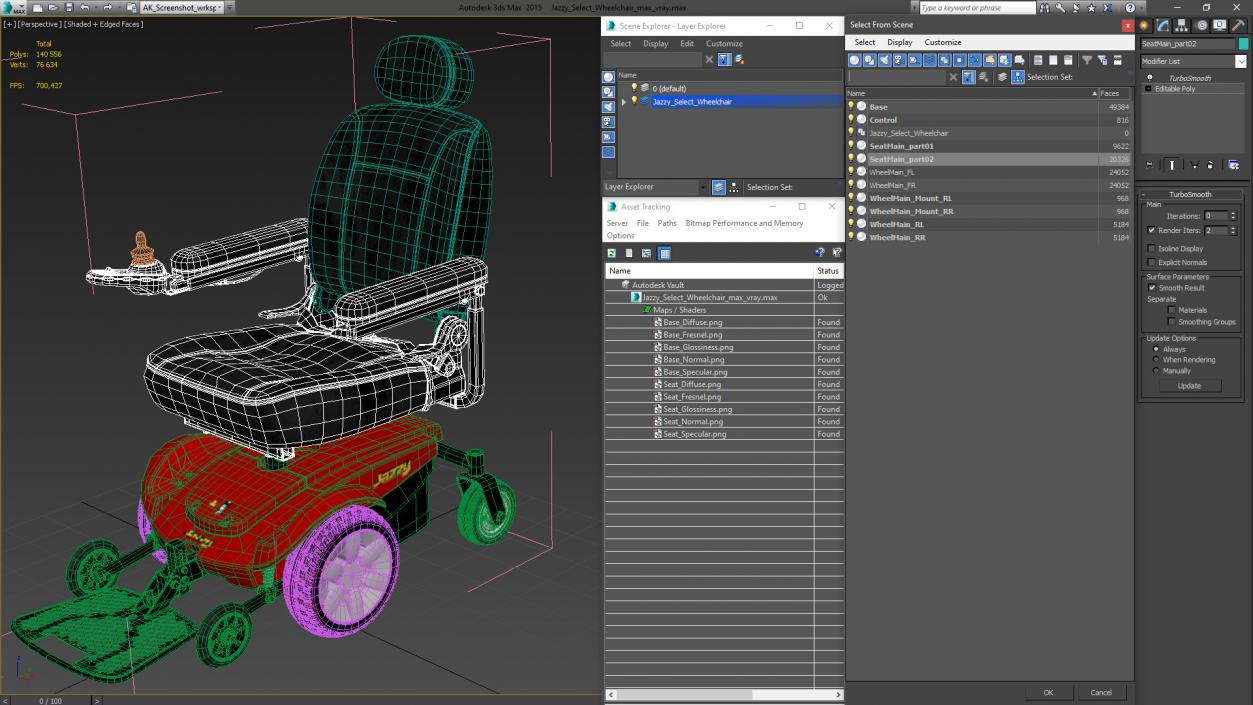 3D Jazzy Select Wheelchair model