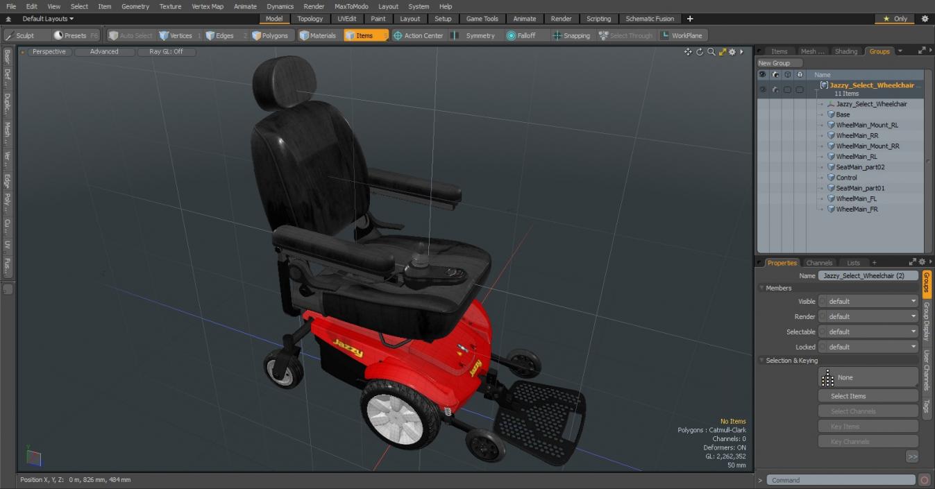 3D Jazzy Select Wheelchair model