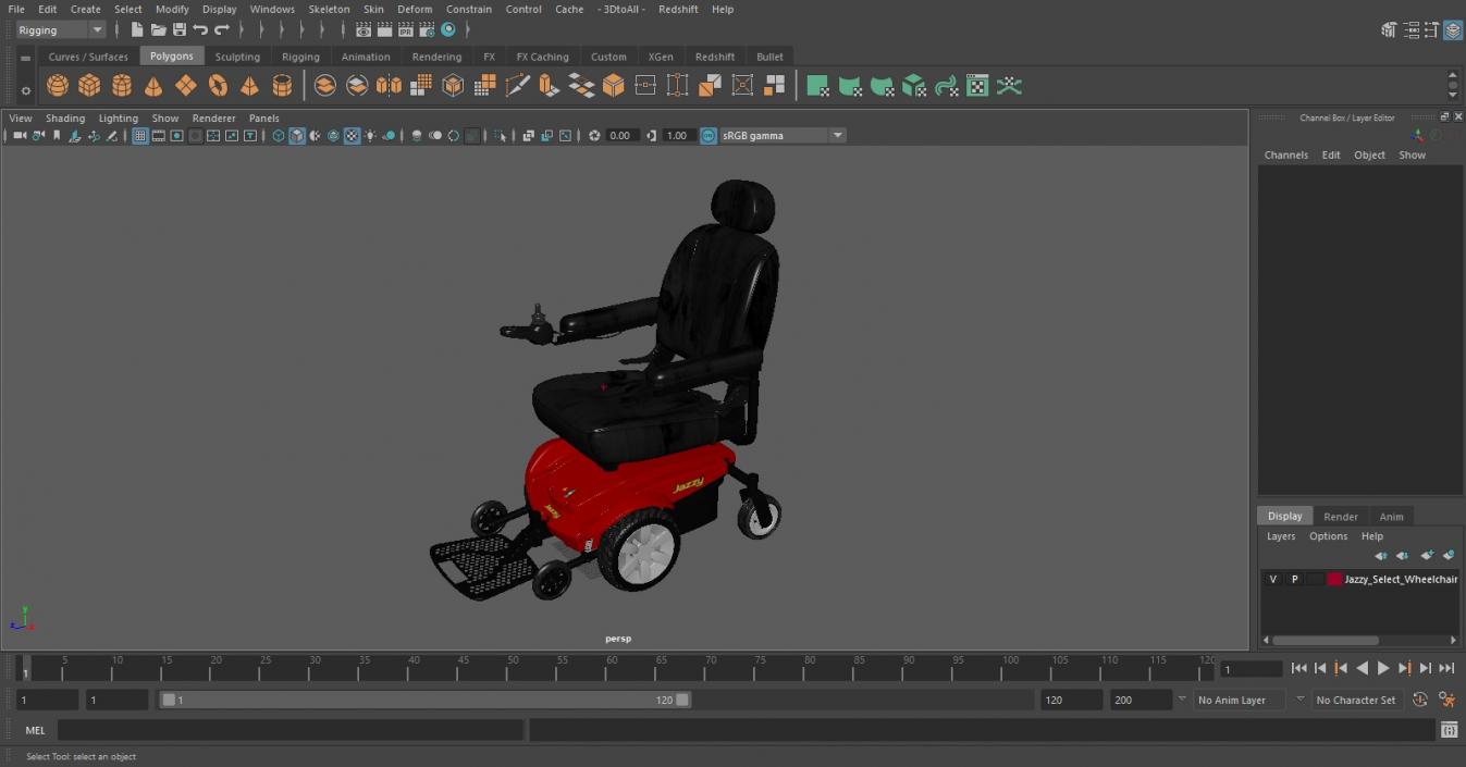 3D Jazzy Select Wheelchair model