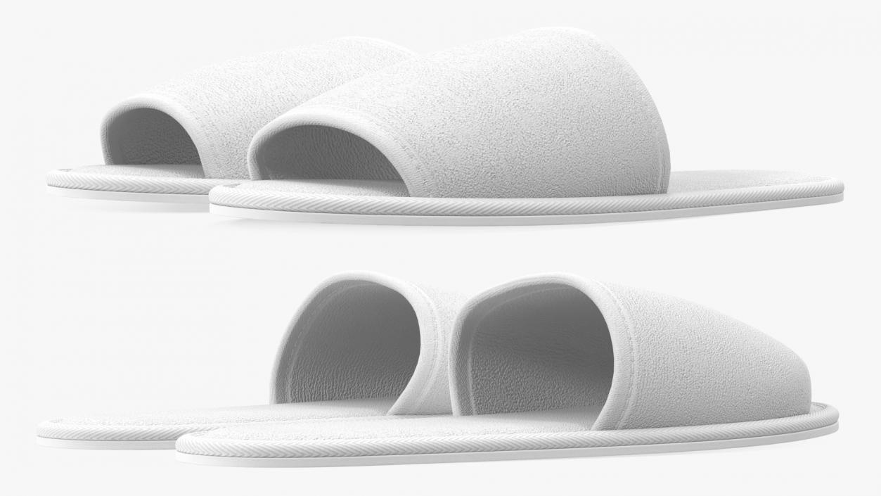 White Slippers 3D model