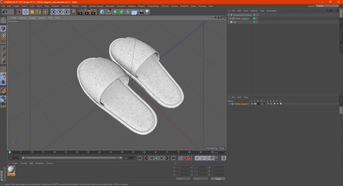 White Slippers 3D model