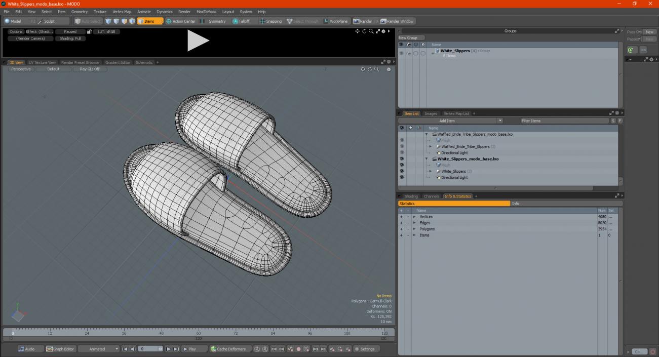 White Slippers 3D model