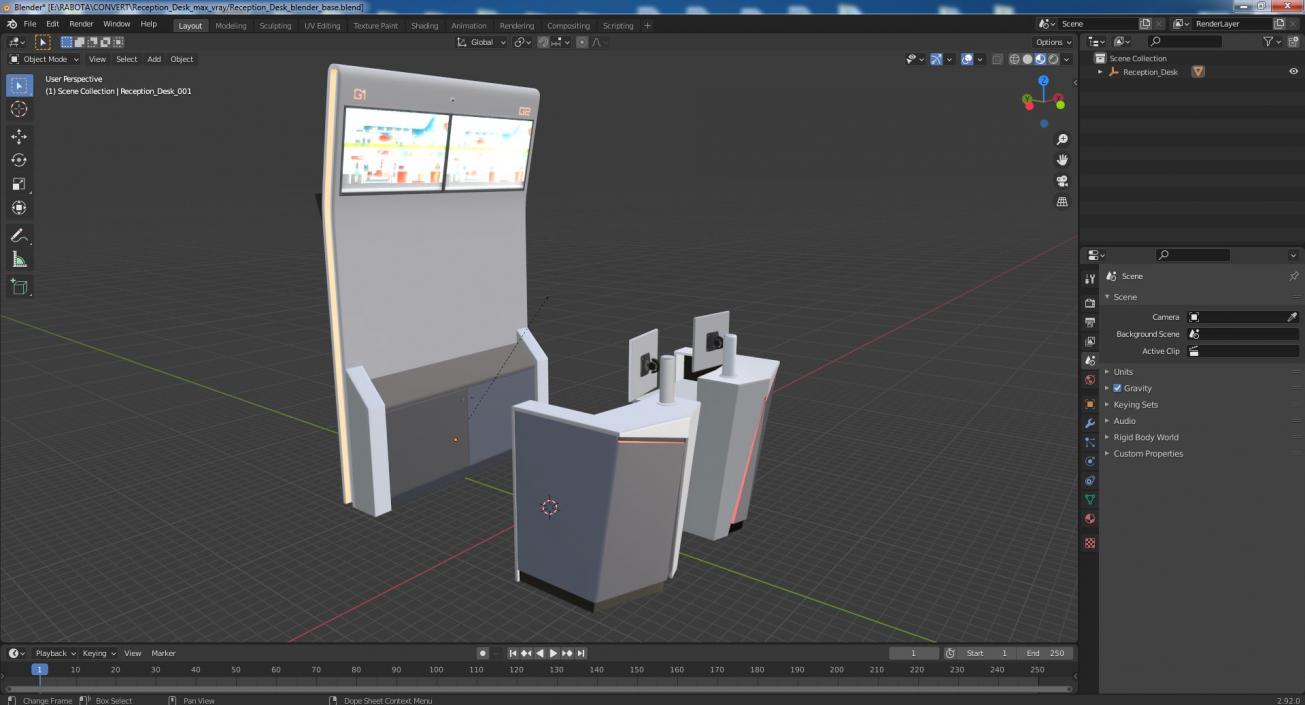 Airport Reception Desk 3D