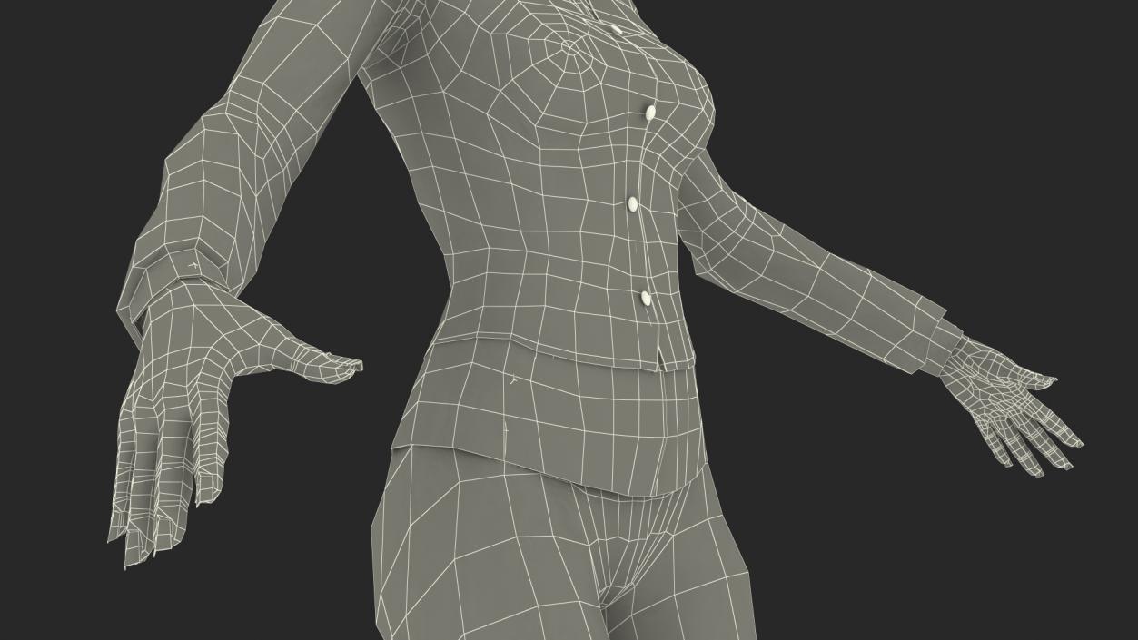 3D Business Woman T-Pose