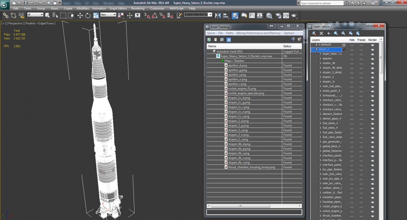 Super Heavy Saturn V Rocket 3D