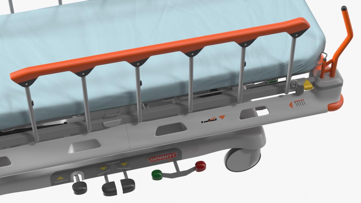 Linet Sprint 100 Transport Bed Rigged 3D