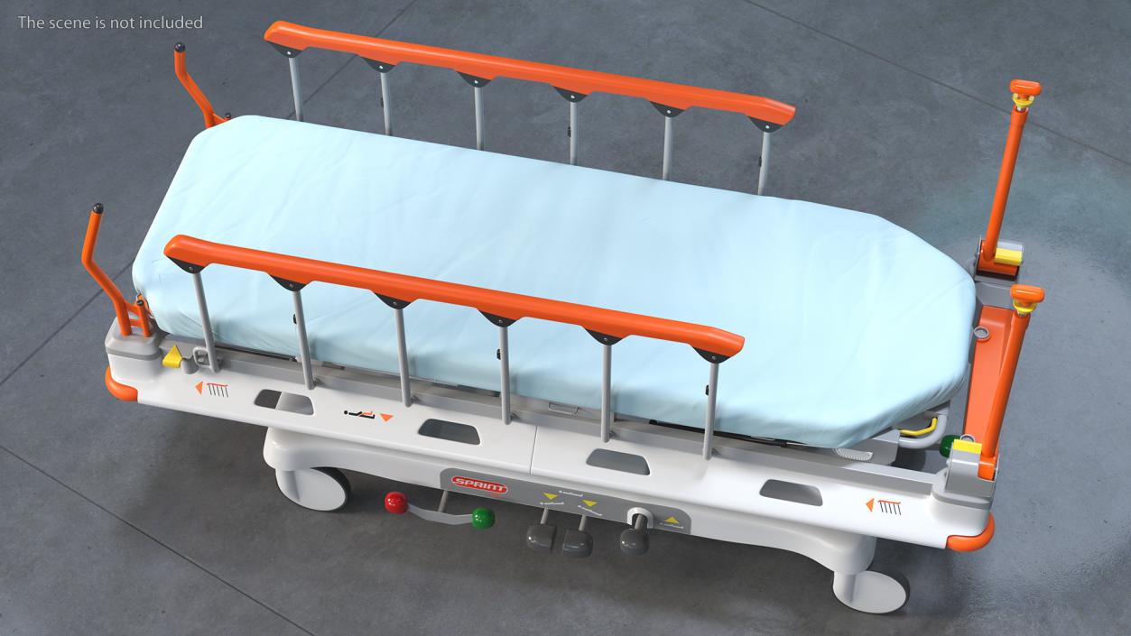 Linet Sprint 100 Transport Bed Rigged 3D