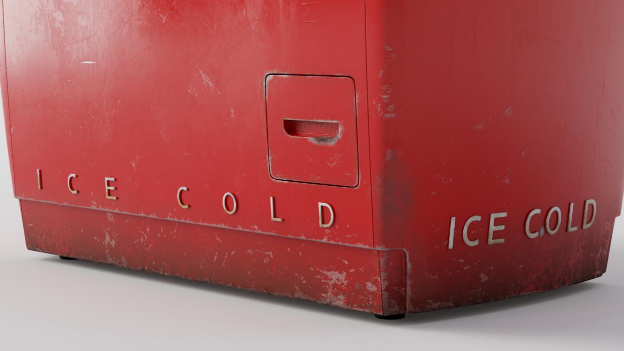 3D Old Refrigerator with Coca Cola Inside model