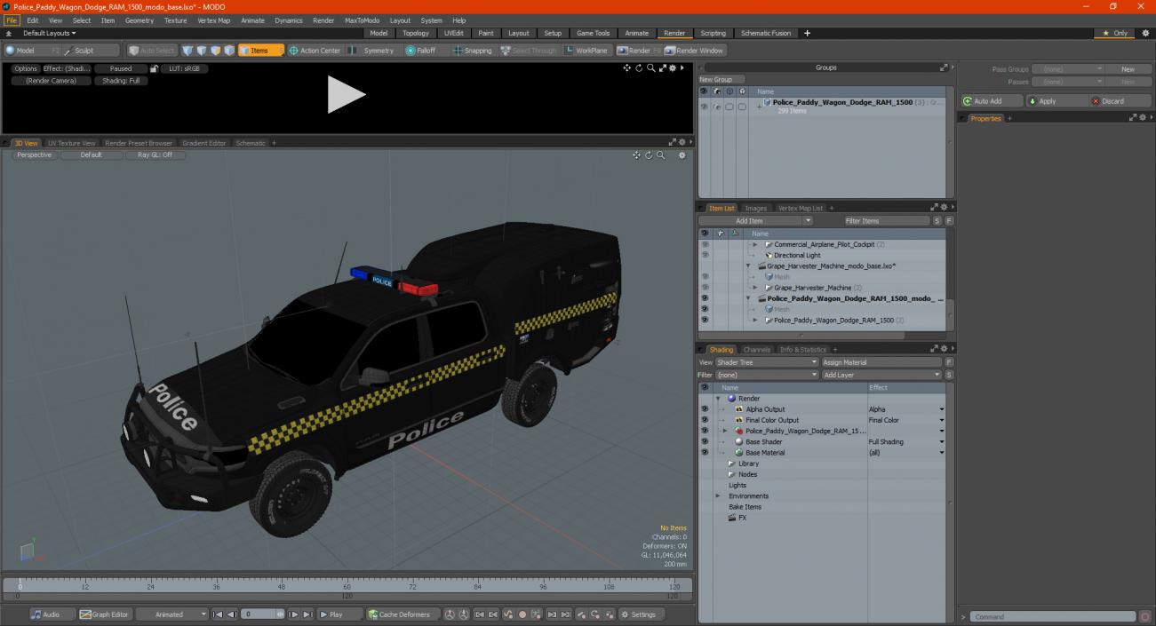 3D Police Paddy Wagon Dodge RAM 1500 model