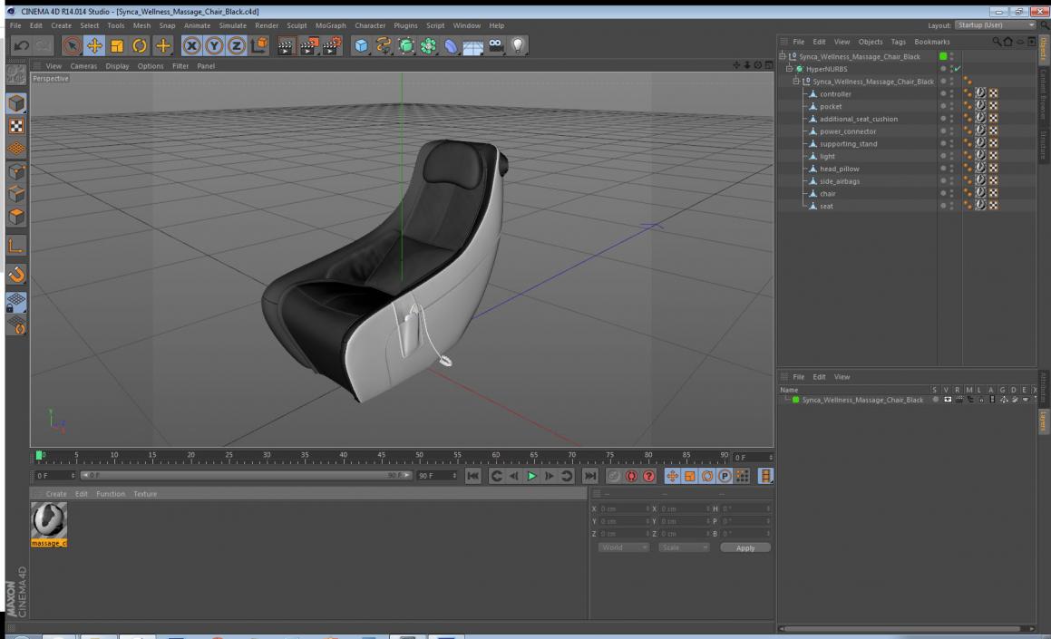 Synca Wellness Massage Chair Black 3D model