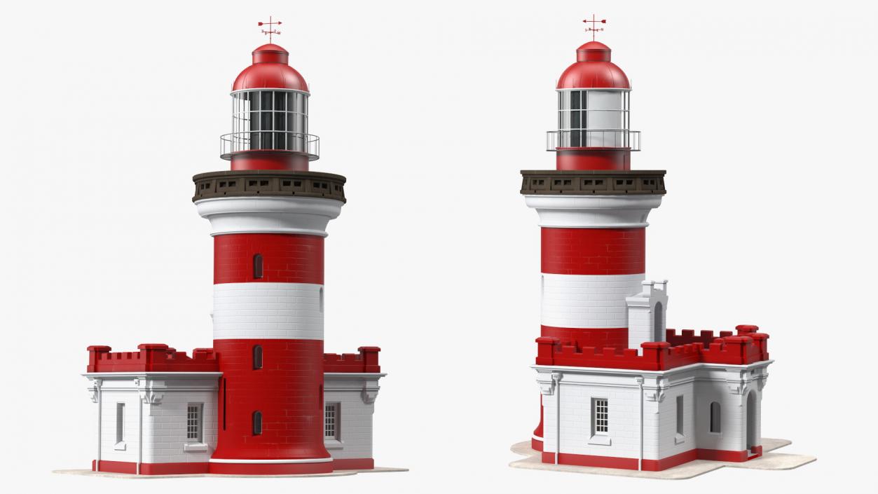 Point Perpendicular Lighthouse Red 3D model