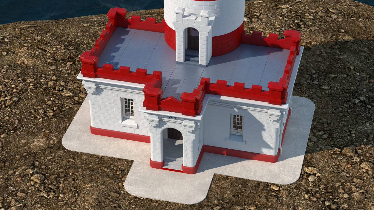 Point Perpendicular Lighthouse Red 3D model