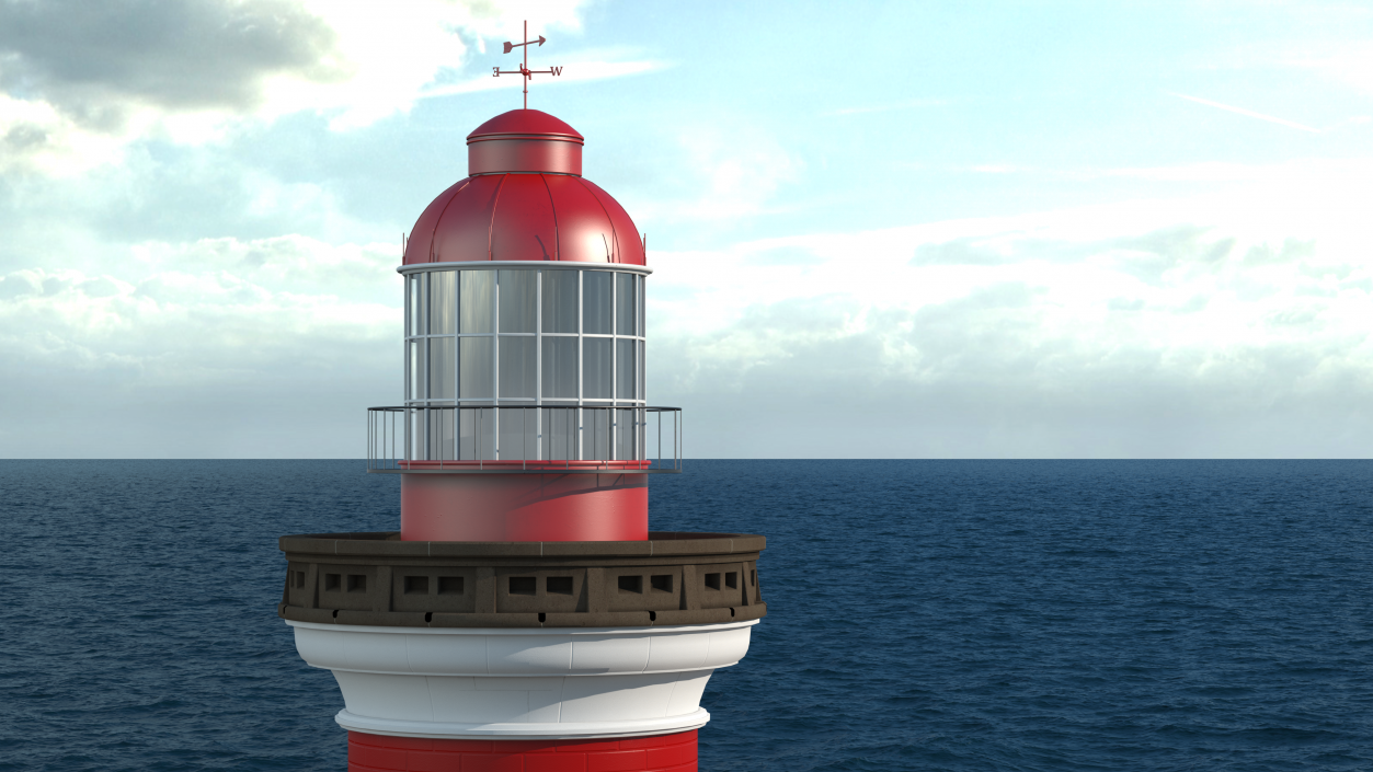 Point Perpendicular Lighthouse Red 3D model