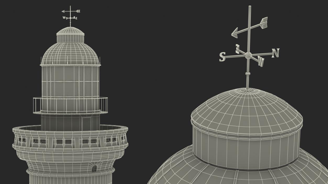 Point Perpendicular Lighthouse Red 3D model