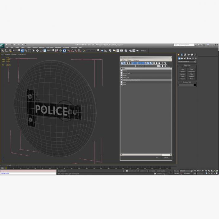 Police Round Anti Riot Shield 3D model