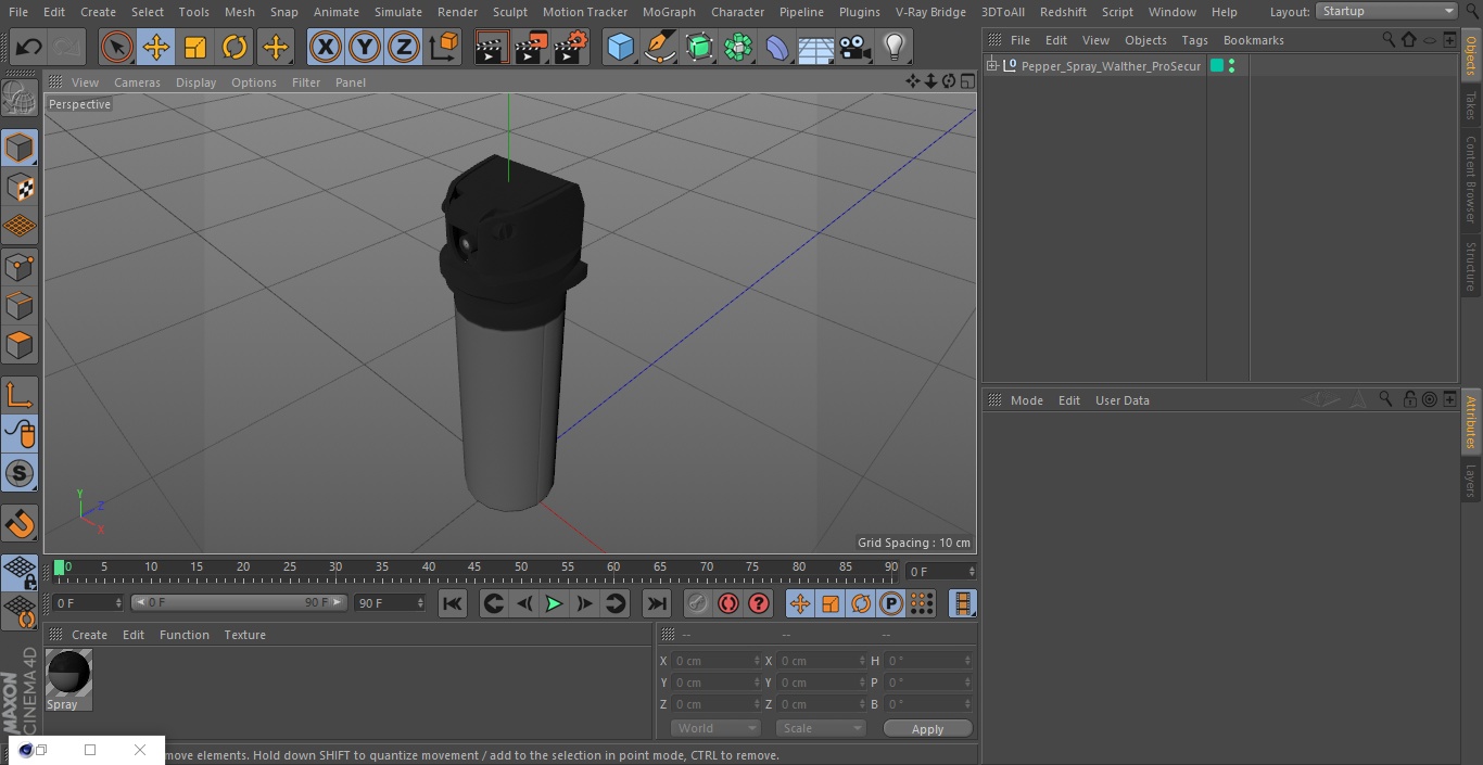 Spray Bottle Gray 3D