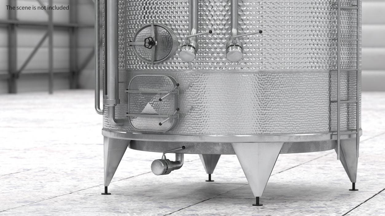 Stainless Steel Wine Tanks Set with Stairs 3D