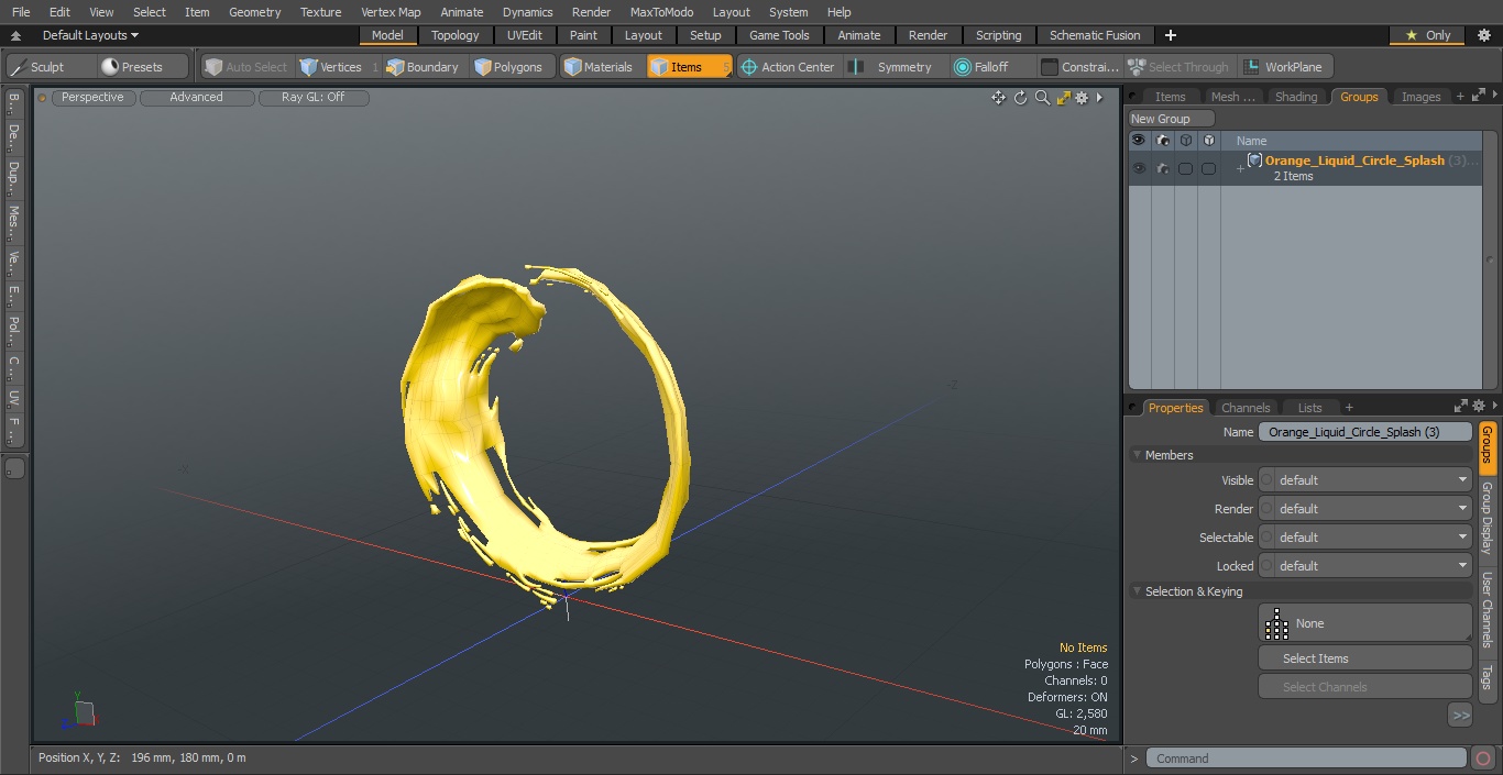 Orange Liquid Circle Splash 3D