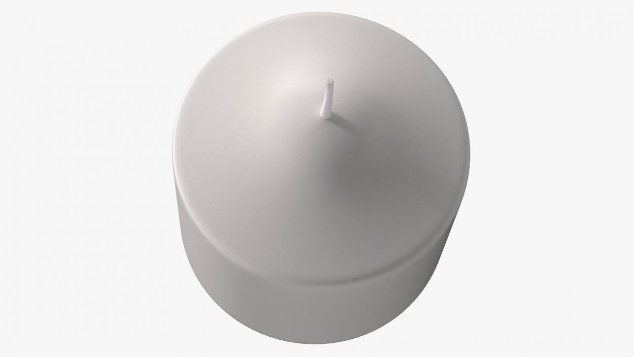 3D Wide Dome Top Pillar Candle White model